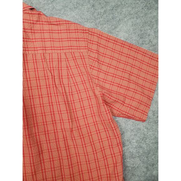 Scott Barber Men's XL Red & Yellow Short Sleeve Button Up Casual Shirt - Picture 6 of 7